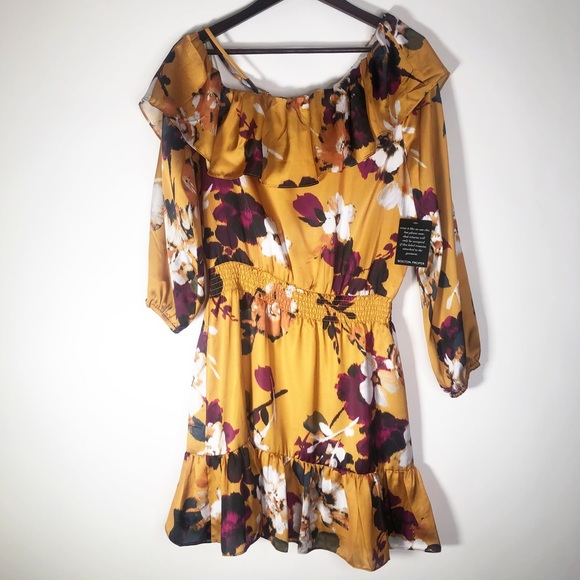Boston Proper Dresses & Skirts - Boston Proper Floral Yellow Midi Dress Medium